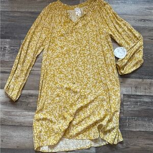 Mustard Floral Dress